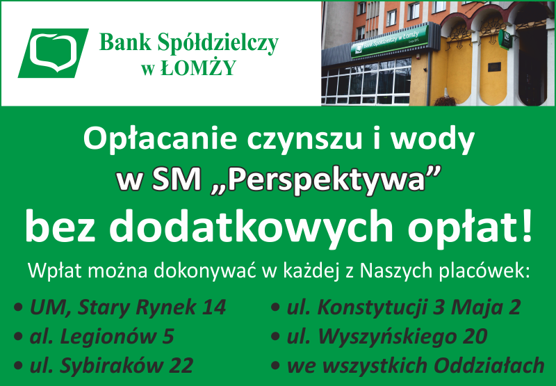 Bez opłat w Banku Spółdzielczym w Łomży